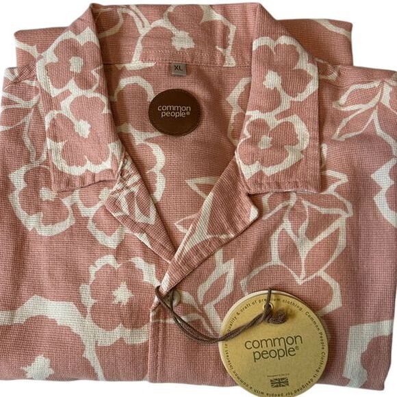 Common People Floral Print Short Sleeve Shirt‎ Hawaiian Summer Style XL NEW Tags - Picture 1 of 5